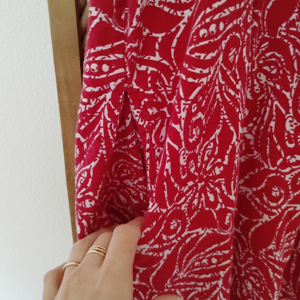Vintage Loungees Cotton Floral Batik Maxi Dress / Size XL - Picture 5 of 11